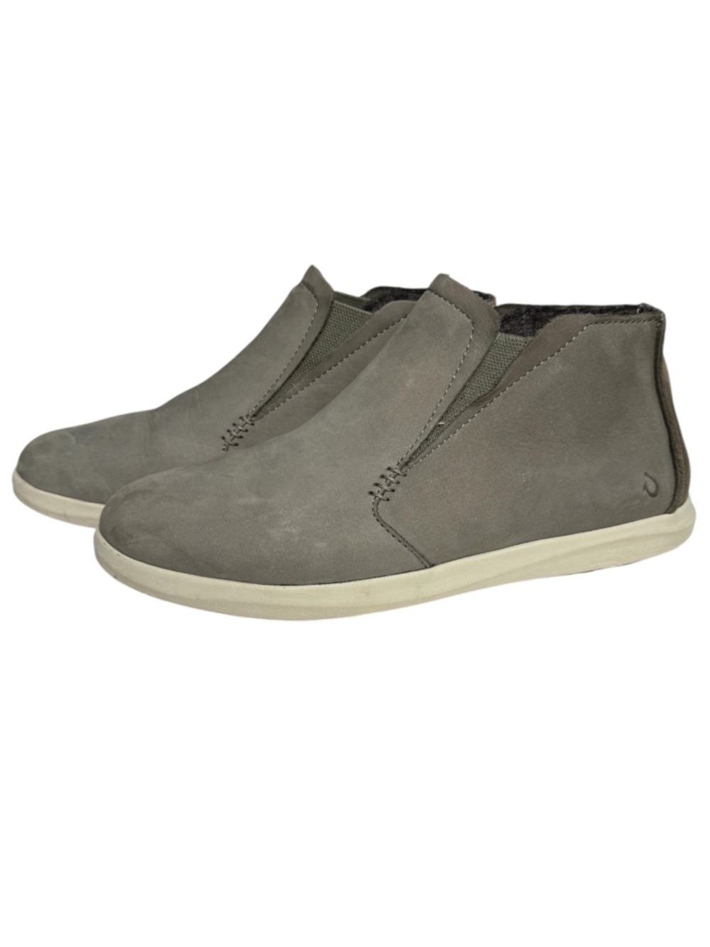 OluKai Women's Gray Suede Slip-On Ankle Booties